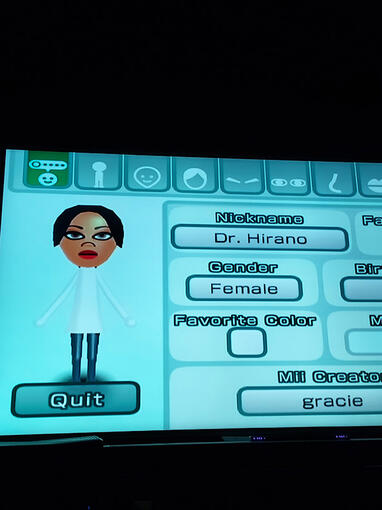 Mii fan art of Dr. Hirano / Stacy's mom from "Phineas and Ferb"