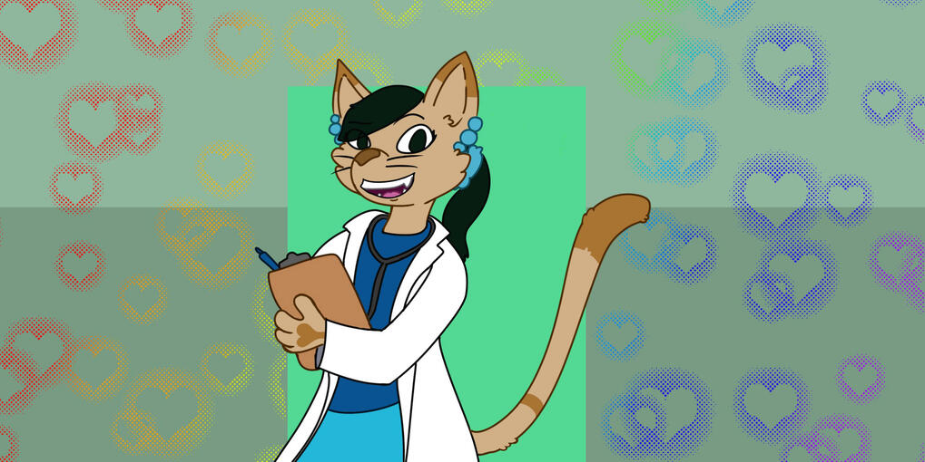 Furry fan art of Dr. Hirano / Stacy's mom from "Phineas and Ferb"