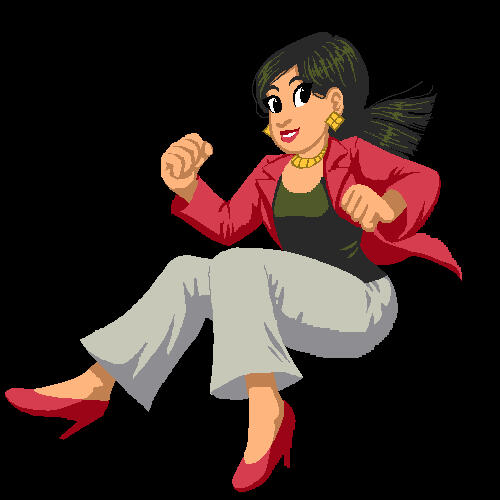 Pixel art of Dr. Hirano / Stacy's mom from "Phineas and Ferb"