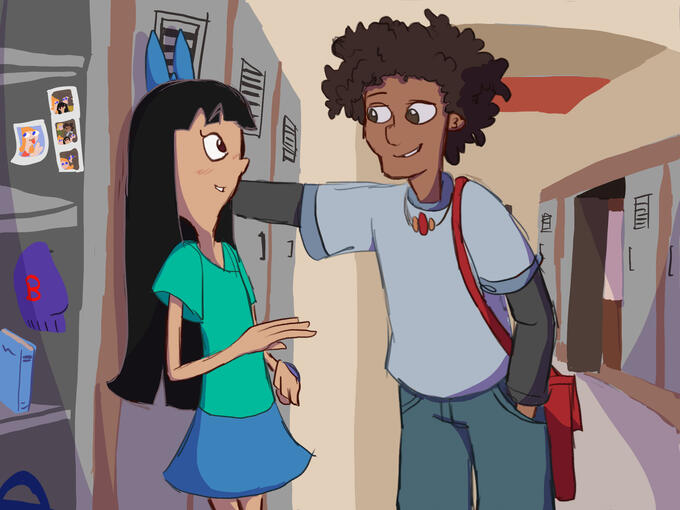 Fan art of Coltrane and Stacy from "Phineas and Ferb"
