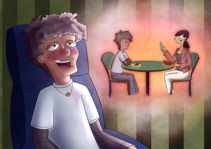 Fan art of Dr. Hirano / Stacy's mom and Coltrane from "Phineas and Ferb"