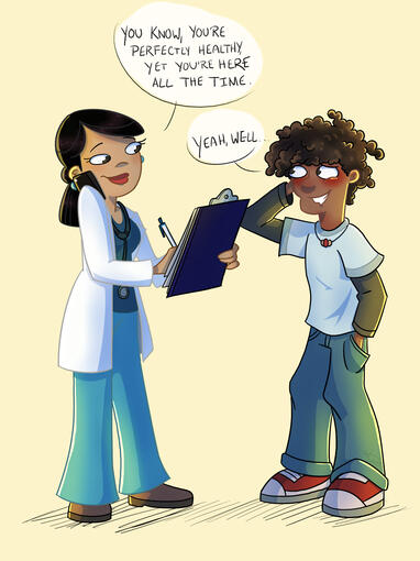 Fan art of Dr. Hirano / Stacy's mom and Coltrane from "Phineas and Ferb"