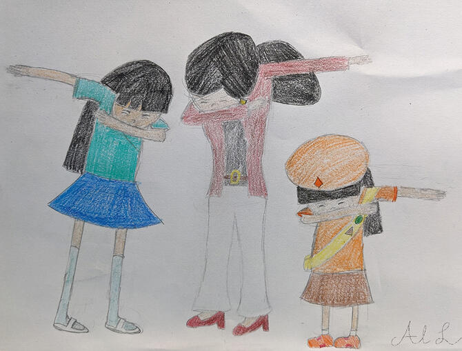 Fan art of the Hirano family from "Phineas and Ferb"